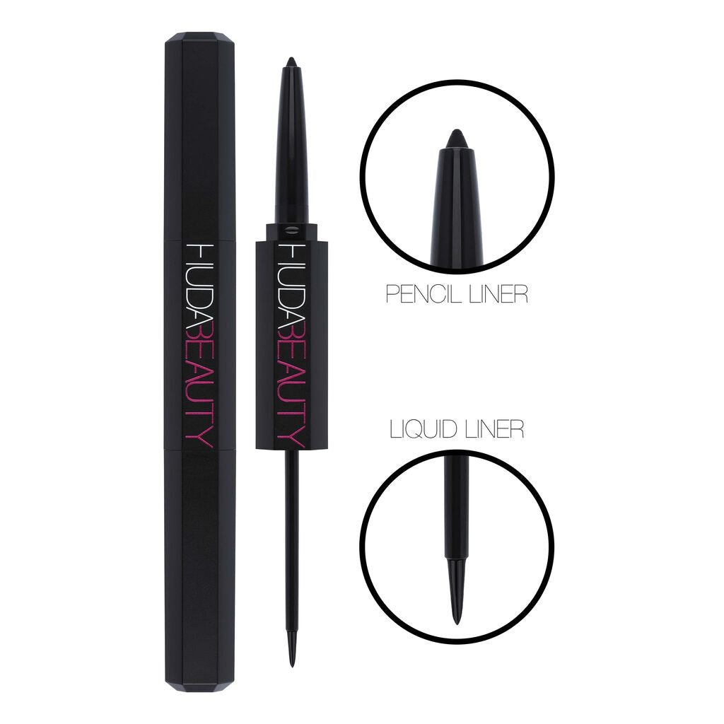 Huda Beauty Life-Liner Duo Pencil & Liquid Eyeliner 1.5ml - Black