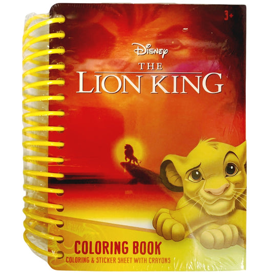 Disney Lion King A6 Size - Lion King Coloring Book with Colored Crayons and stickers