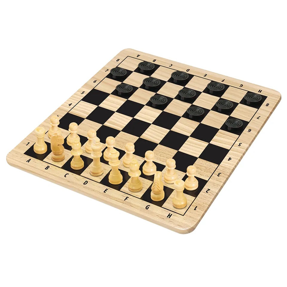 Ambassador - Wood Chess & Checkers Game