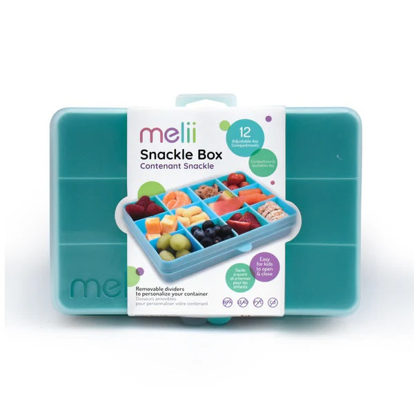 Melii - Snackle Food Container with Removable Divider 4oz - Turquoise