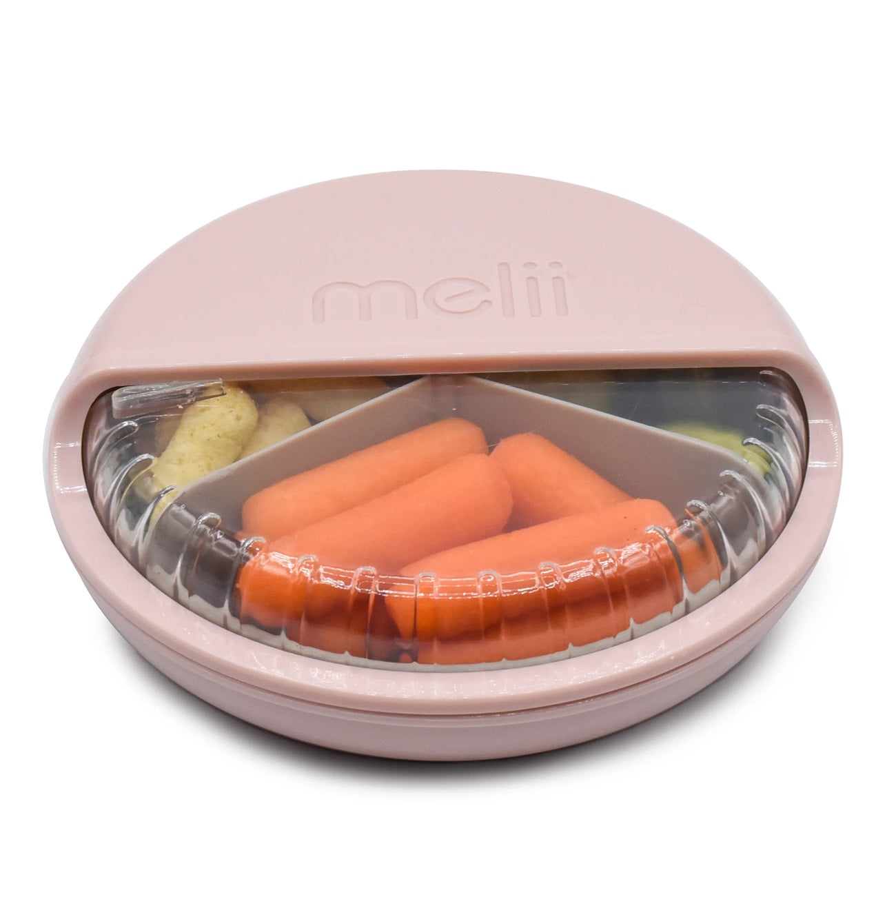 Melii - Spin 3 Compartment Snack Container - Pink