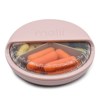 Melii - Spin 3 Compartment Snack Container - Pink