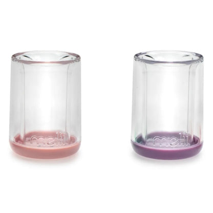 Melii - Double Walled Bear Cup - 145 ml - 2pcs - Purple/Pink