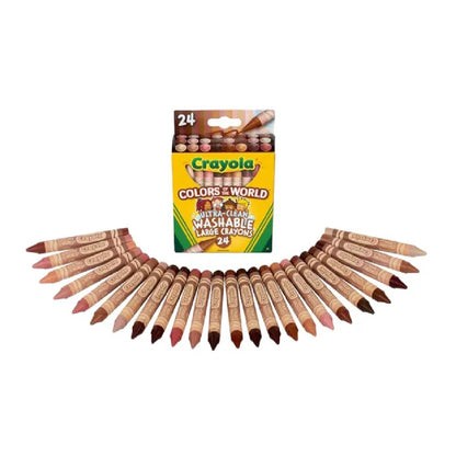 Crayola 24 Ct Large Ultra-Clean Washable Crayons, Colors of the World