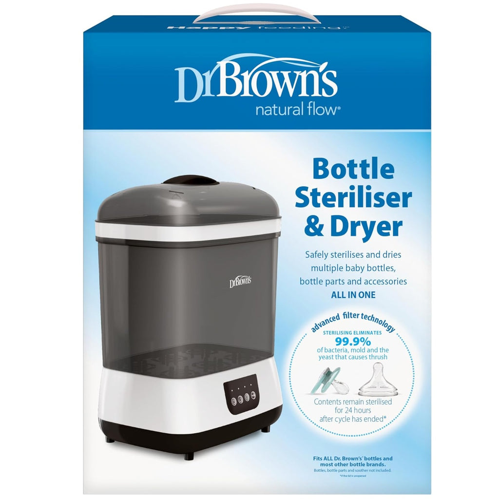 Dr. Brown's Electric Sterilizer and Dryer with HEPA Air Filter 1 extra Filter Type G plug - White