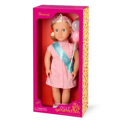 Our Generation - Brenna Birthday Doll With Pink Dress