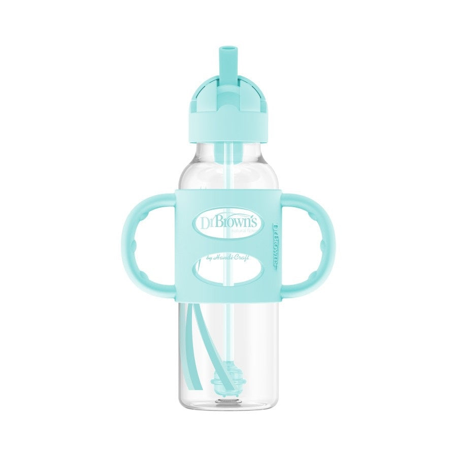 Dr. Brown's Milestones Sippy Straw Bottle with Silicone Handles 250ml - Green