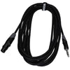 Enova 10 Meters XLR Female to 1/4" Plug 3-Pole Microphone Cable 3-Pin Analogue & AES With Velcro