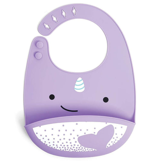 Skip Hop - Zoo Fold & Go Silicone Bib - Narwhal