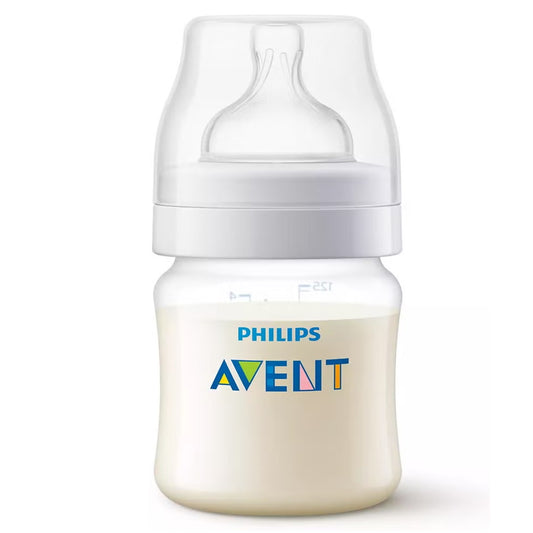 Philips Avent Anti-Colic Plastic Baby Feeding Bottle With Ultra Soft Nipple, 125ml - Clear