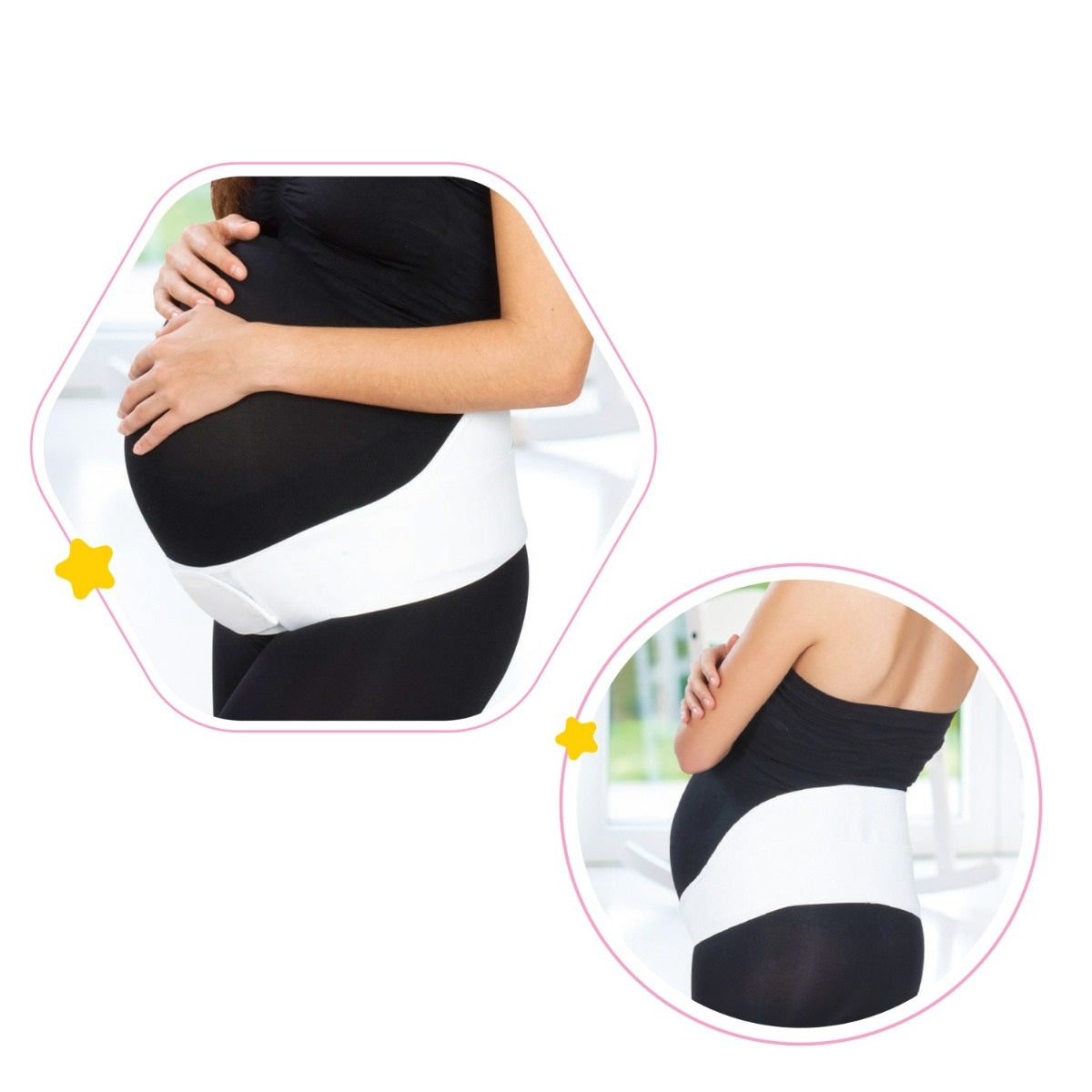 Babyjem Pregnancy Support Waist Band - White - Medium