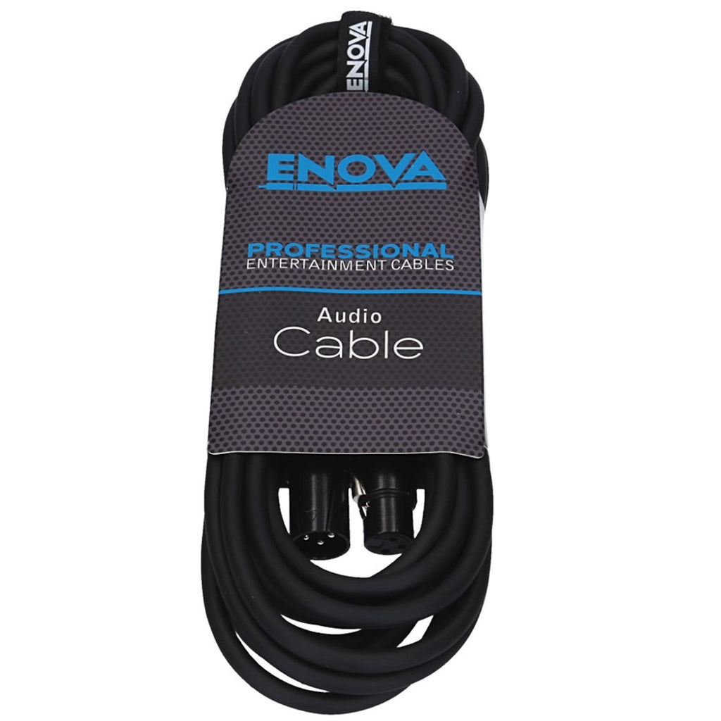 Enova 3 Meters XLR Female to XLR Male Microphone Cable 3-Pin Analogue & AES with Velcro