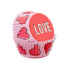 Wilton Red and Pink Hearts “Love" Standard Baking Cups, Set of 75