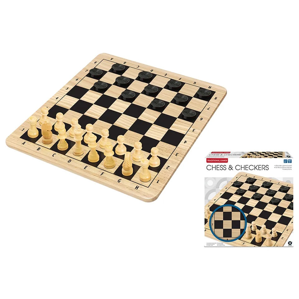 Ambassador - Wood Chess & Checkers Game