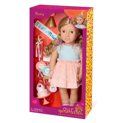Our Generation Romy Activity Birthday Party Doll W/ Accessories