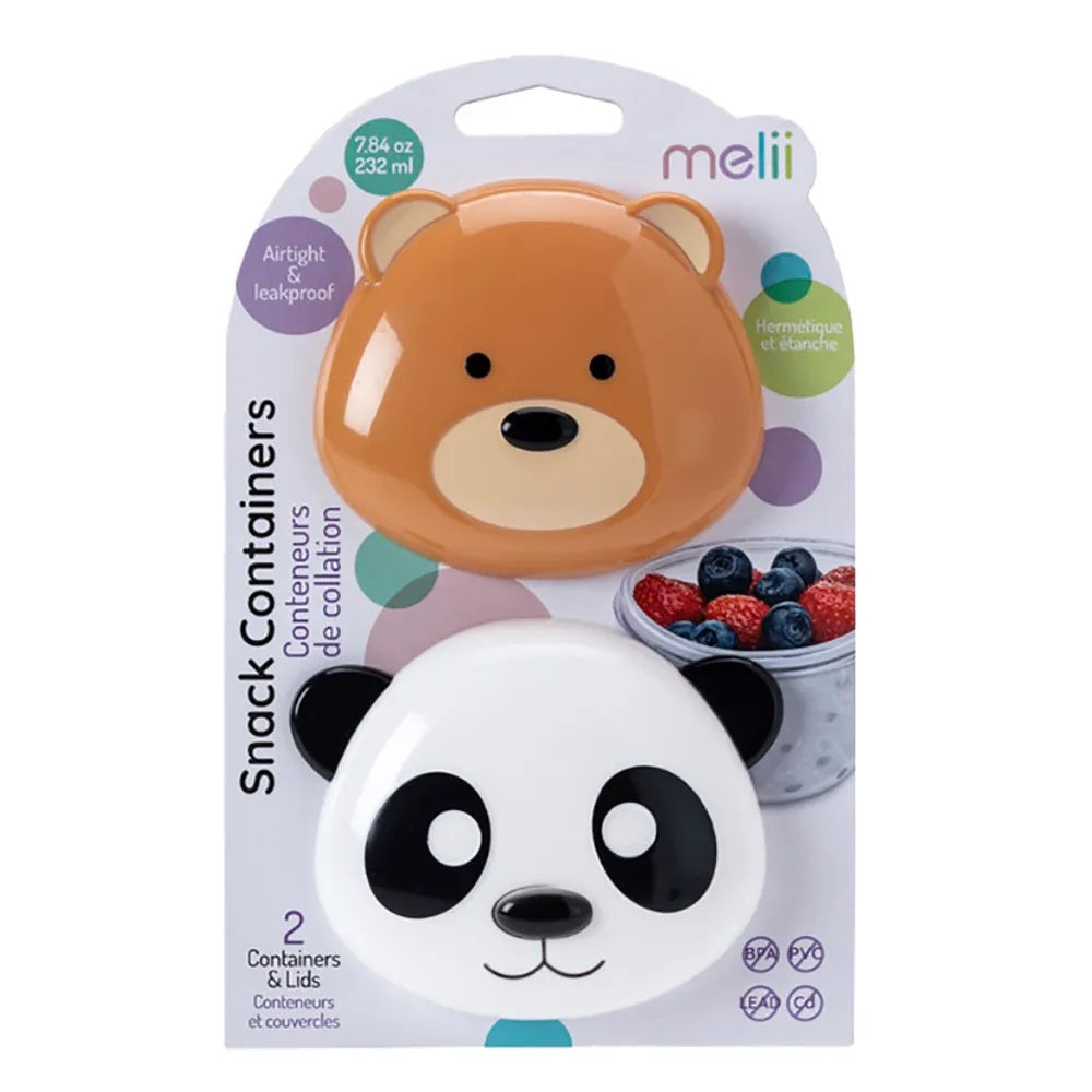 Melii - Snack Container - Bear & Panda - 2pcs