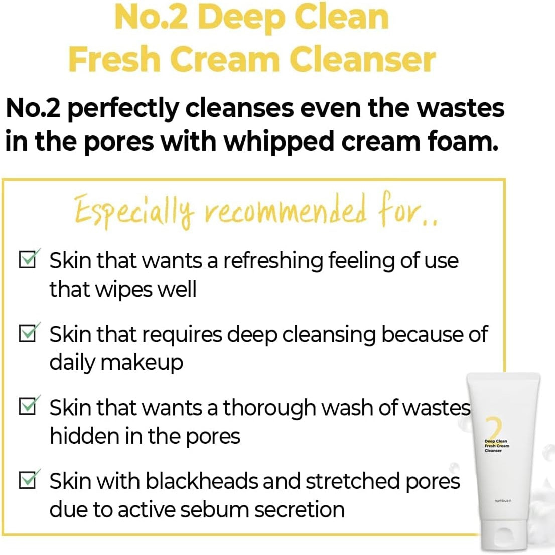 NUMBUZIN No.2 Deep Clean Fresh Cream Cleanser 120ml