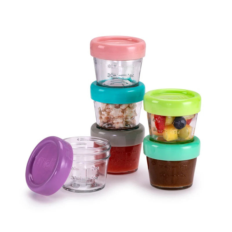 Melii - Glass Food Storage Container 4oz - 6 pcs