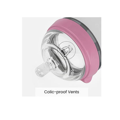 زجاجة الرضاعة كوموتومو ناتشورال فيل للأطفال - وردي وأبيض، 150 مل