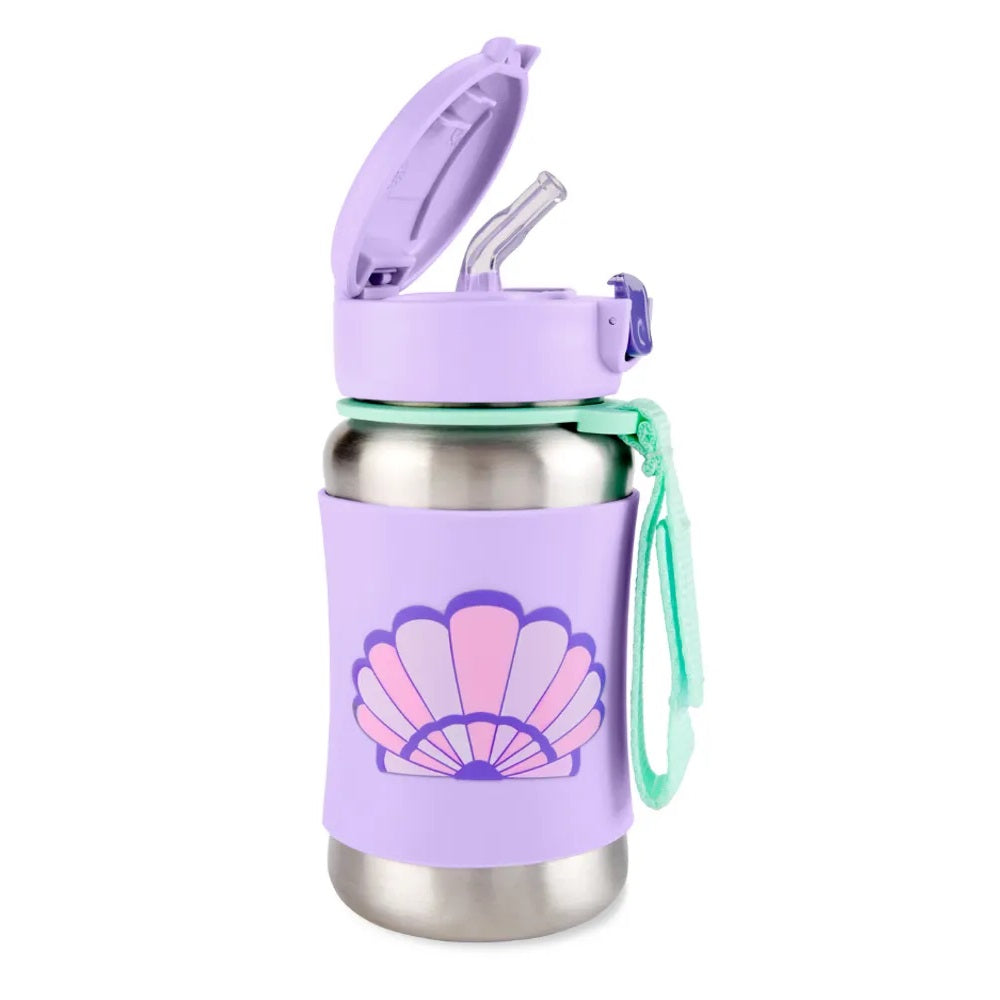 Skiphop - Spark Style Stainless Steel Straw Bottle - Seashell - 350 ml