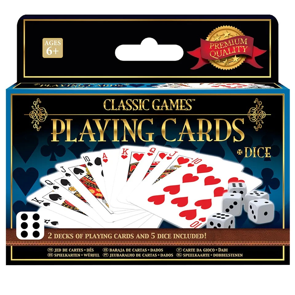 Ambassador - Classic Games - 2 Decks Playing Cards & 5 Dice