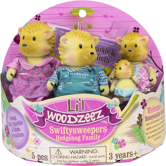 LiL Woodzeez Swifty Sweepers Hedgehog Family