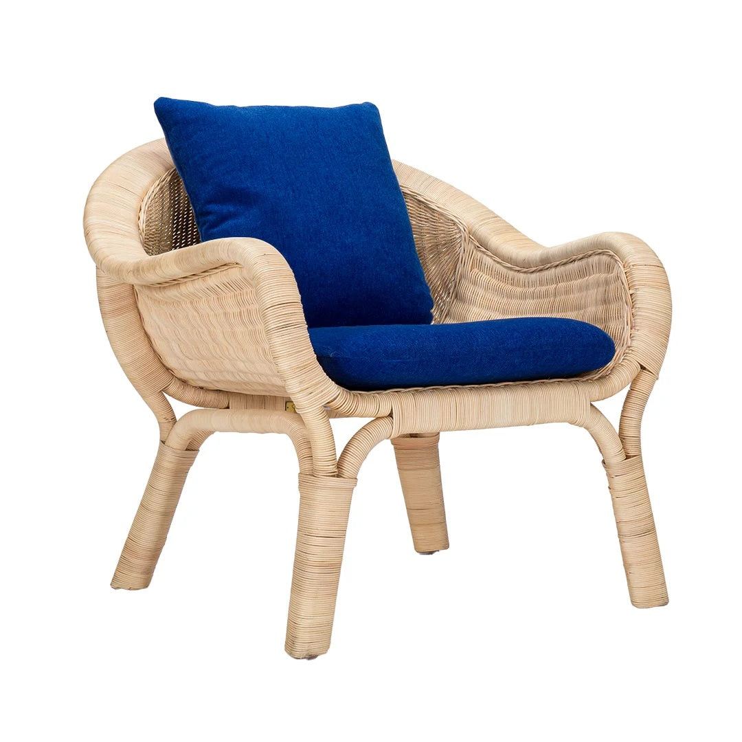 Café Rattan Chair - Blue