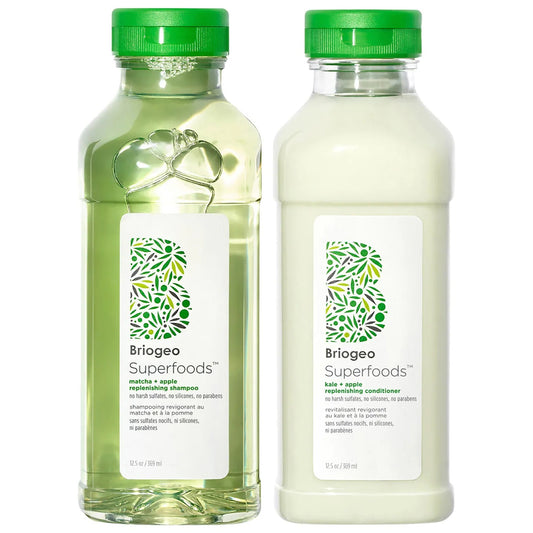 Briogeo Superfoods Apple Matcha and Kale Replenishing Shampoo and Conditioner Duo