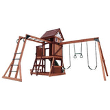 Mount Peak - Vinson Massif Swing Set & Playhouse With Wooden Roof