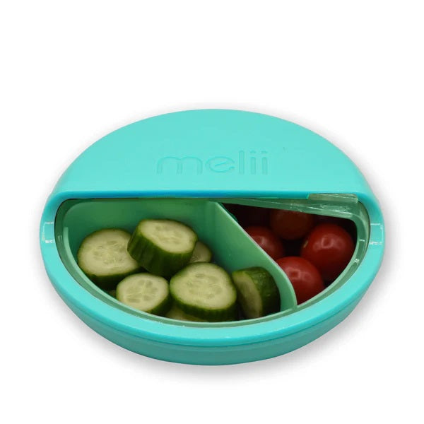 Melii - Spin 3 Compartment Snack Container - Turquoise