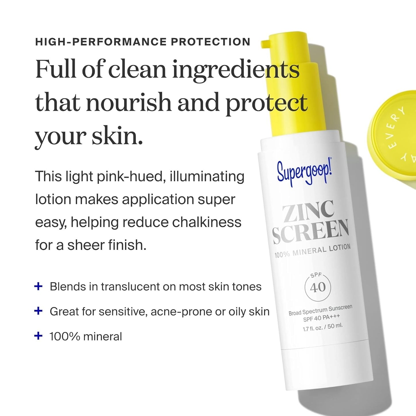 Supergoop! Zincscreen 100% Mineral Lotion SPF 40 50ml