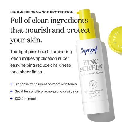 Supergoop! Zincscreen 100% Mineral Lotion SPF 40 50ml