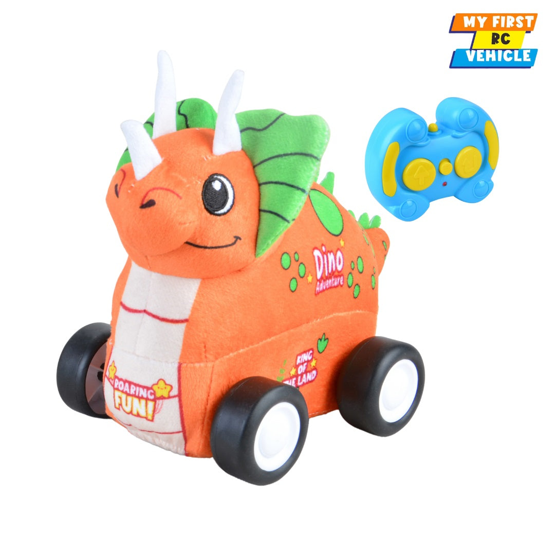 Qilun Toys Triceratops Plush Car for Kids 2.4G R/C