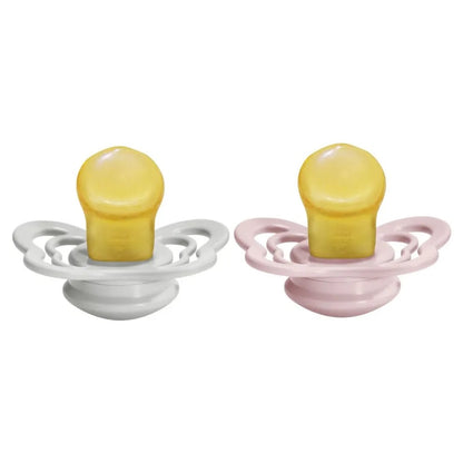 Bibs - Pacifier Couture Latex Size 1 - 0-6M - Pack of 2 - Haze/Blossom