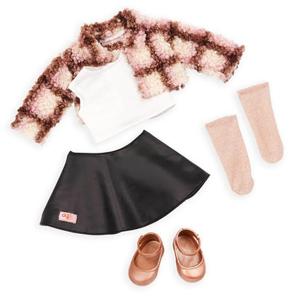 Our Generation - Ana Doll With Plaid Shacket And Leatherette Skirt
