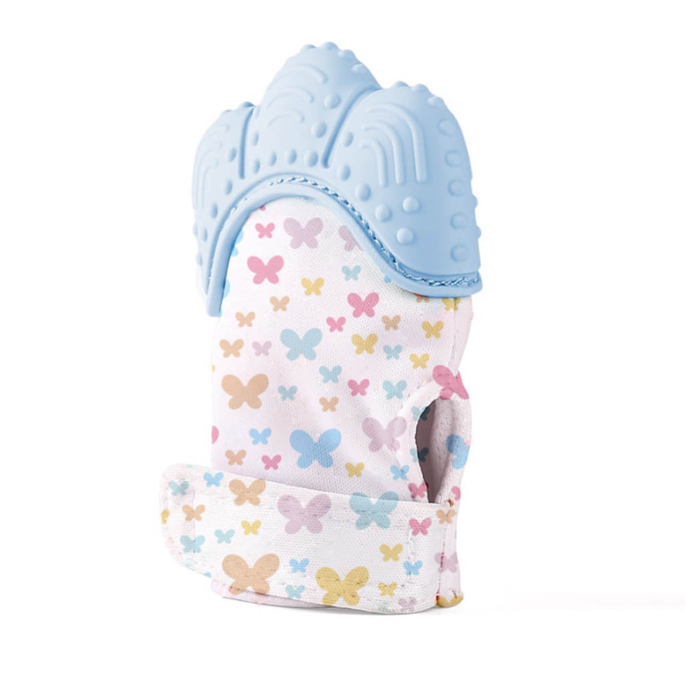 Babyjem - Baby Tooth Scarifying Gloves Butterfly -  3+ Months -  Blue