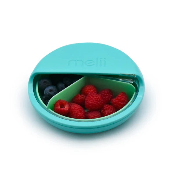 Melii - Spin 3 Compartment Snack Container - Turquoise