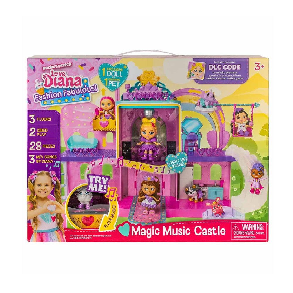 Love Diana Fashion Fabulous Magic Music Castle Playset