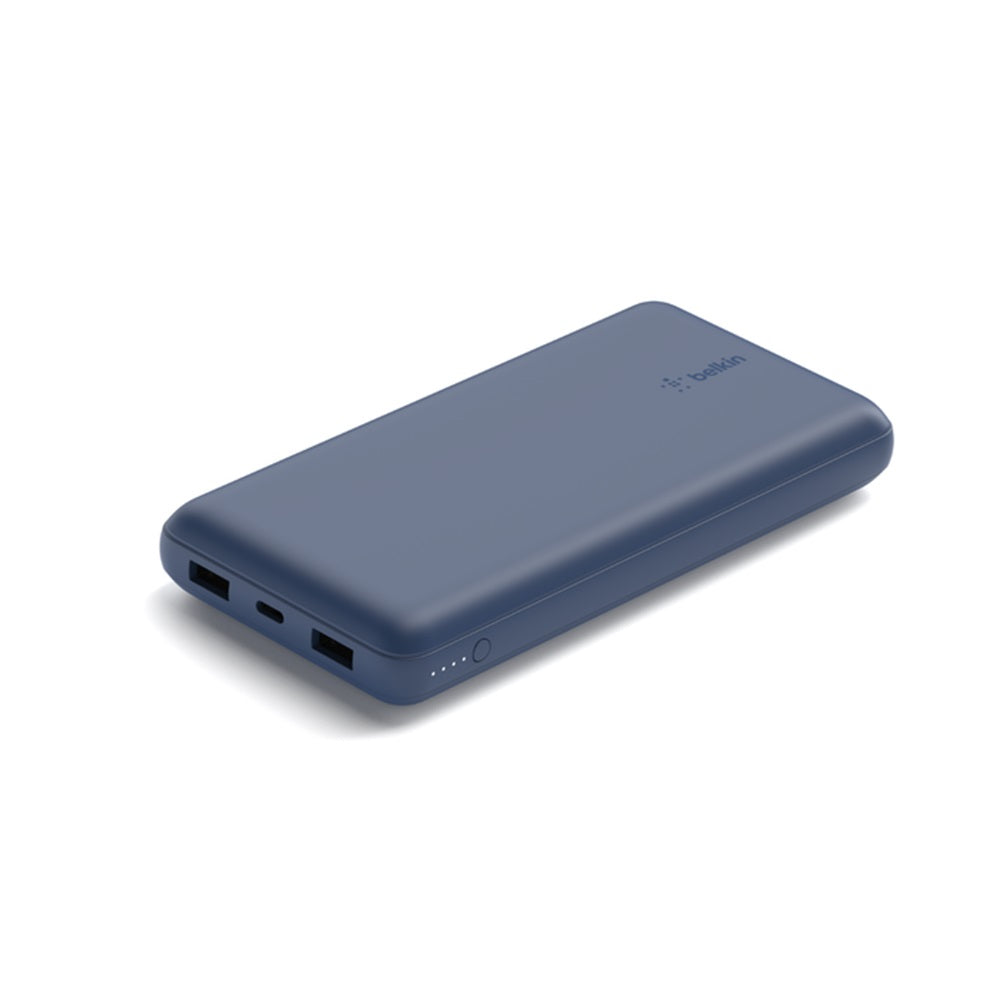 Belkin 20K Power Bank, USB-A & C 15W, Blue