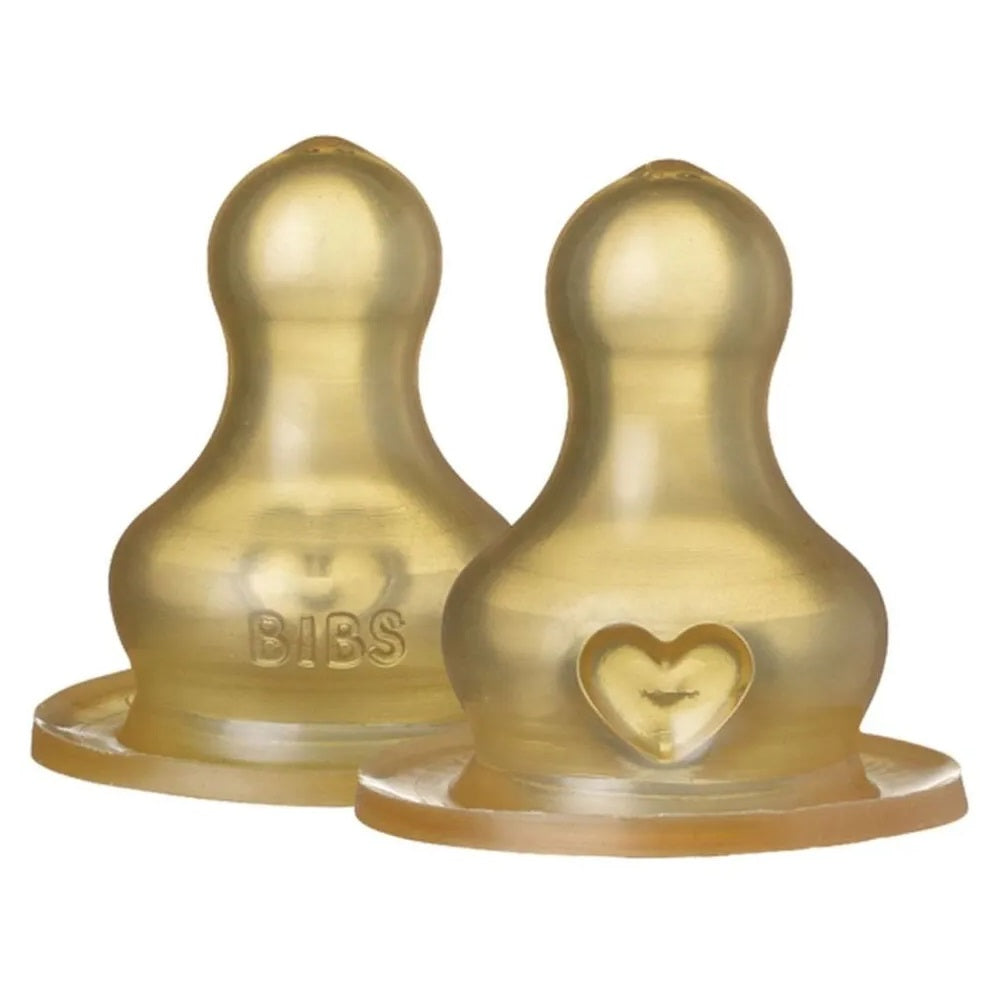 Bibs - Baby Bottle Fast Flow Nipple - Yellow - Pack of 2
