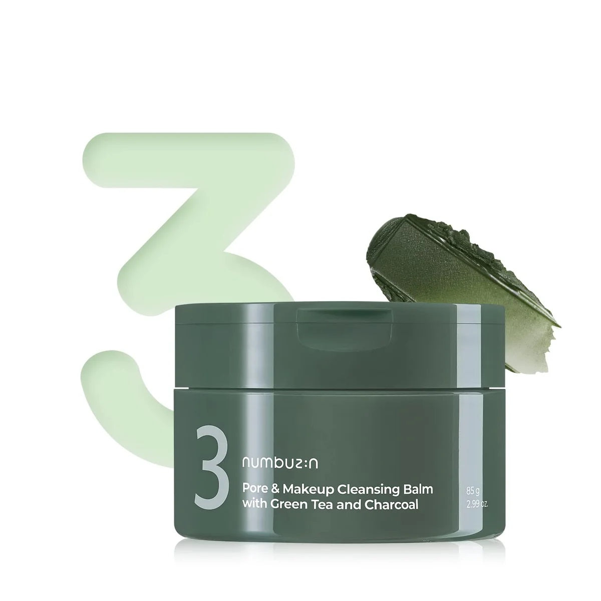 NUMBUZIN No.3 Pore & Makeup Cleansing Balm with Green Tea and Charcoal 85g