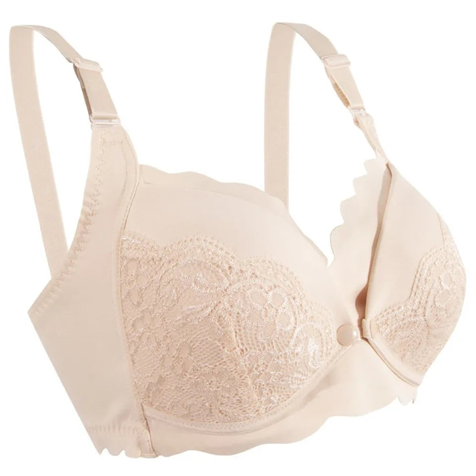 Okus - Elegant Seamless Maternity & Nursing Bra - Beige - Small