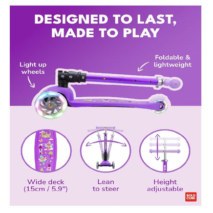 BoldCube 3 Wheel Scooter Folding Teeny Fairytale (Lilac)