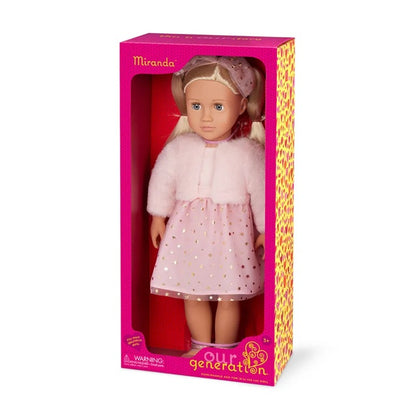 Our Generation - Miranda Doll With Pink Holiday Dress