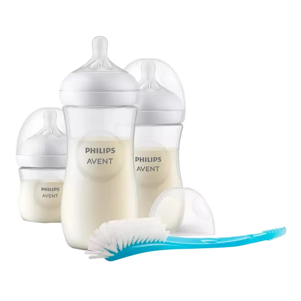 Philips Avent Natural 3.0 Feeding Newborn Gift Set With 3 Bottles And Brush - White