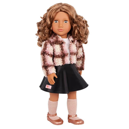 Our Generation - Ana Doll With Plaid Shacket And Leatherette Skirt