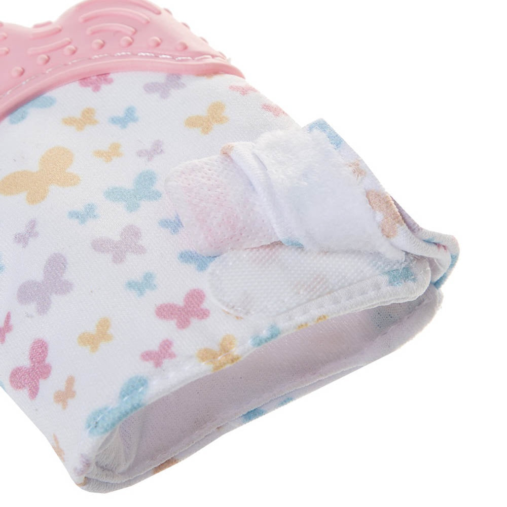 Babyjem - Baby Tooth Scarifying Gloves Butterfly -  3+ Months -  Pink