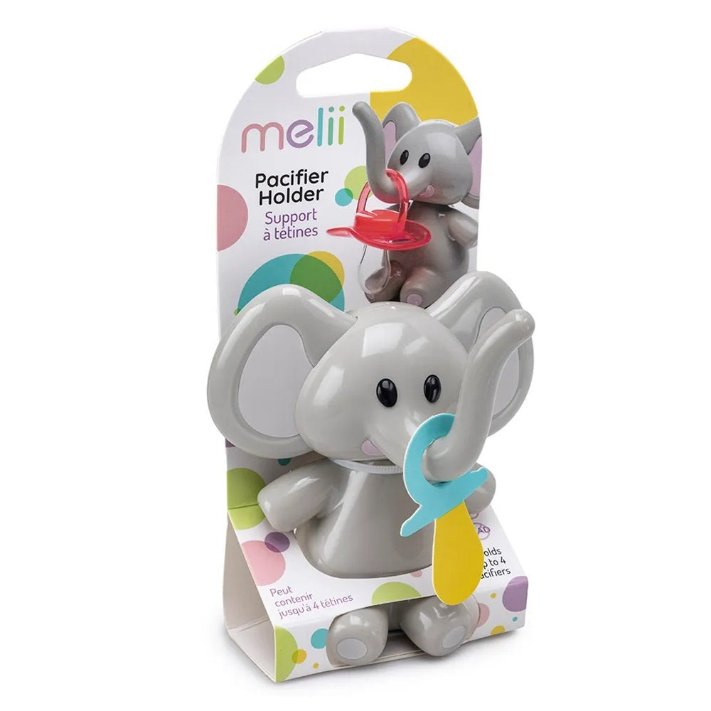 Melii Elephant Pacifier Holder - Grey Ears