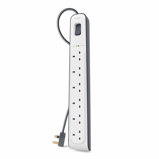 Belkin 6 Plug 2m Surge Protection Extension, White