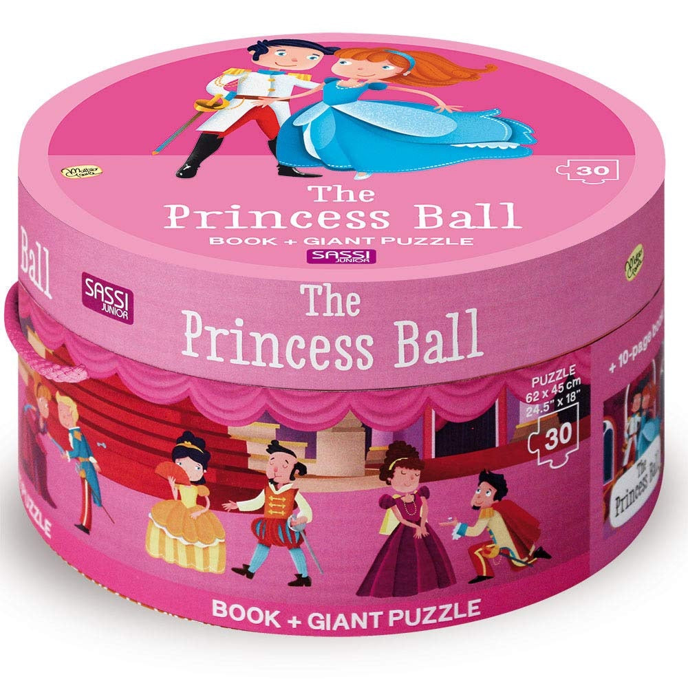 Sassi - Book And Giant Puzzle Round Box - The Princess Ball